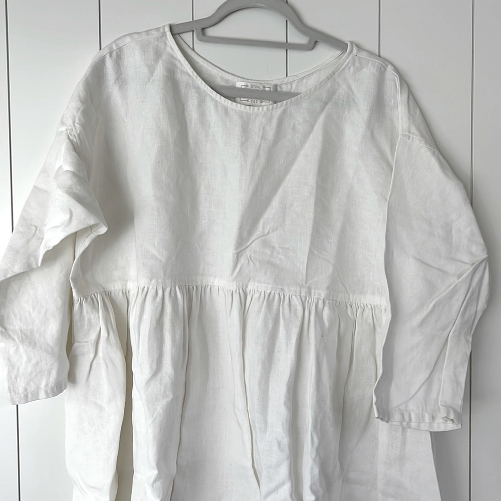 Stone cold fox linen white short dress